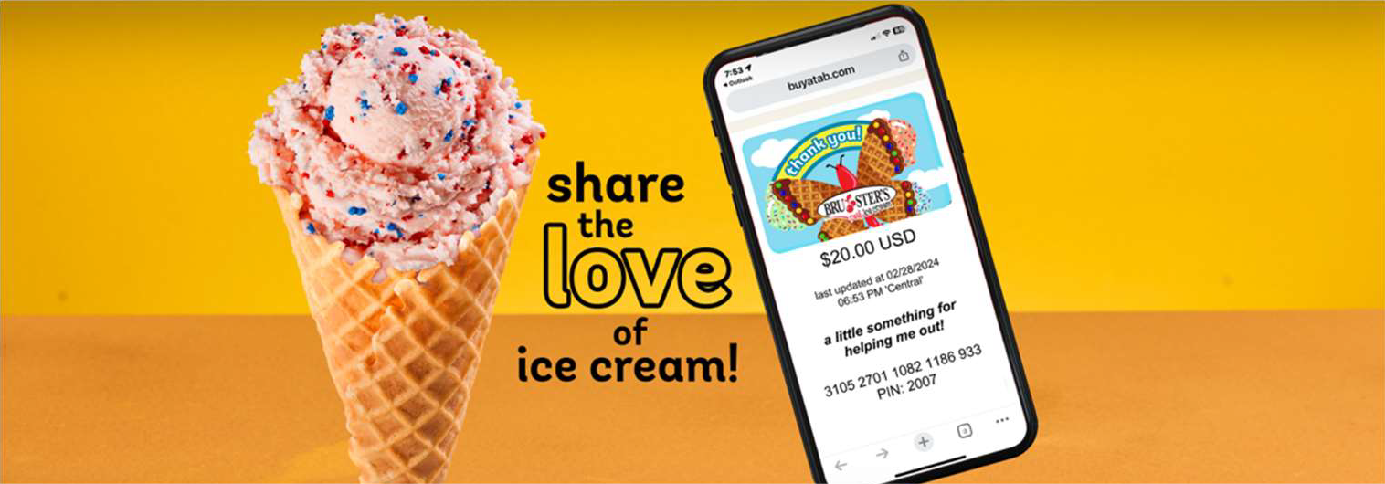 Buy a Gift Card for Bruster's Ice Cream